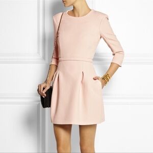 MAJE Gwendal Mini Dress Pink Nude 3/4 Sleeves Pockets  size 38